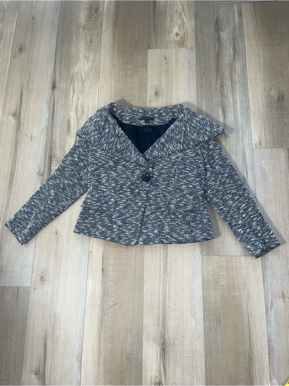 Lafayette 148 New York Women’s Black & White Tweed Blazer Size 14
